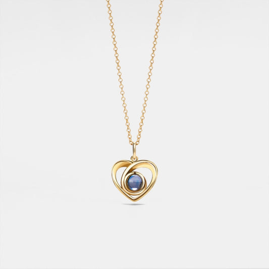 Silver Love Heart Projection Necklace