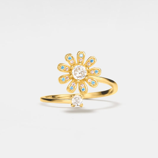 Daisy Flower Fidget Spinner Ring